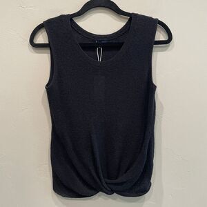 NWT Splendid Knit Front Twist Hem Tank in Black - Size: XS